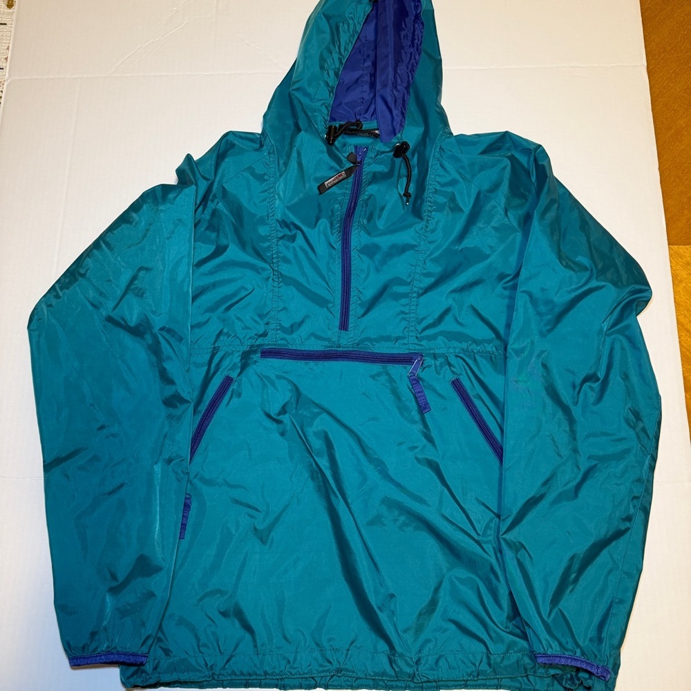 Men's Teal and Blue Windbreaker Jacket